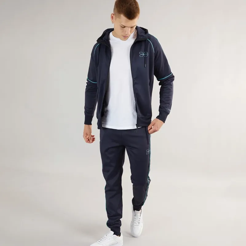 New Crosshatch Herre Kraftworks Tricot Træningsdragt Navy/Grøn Marineblå