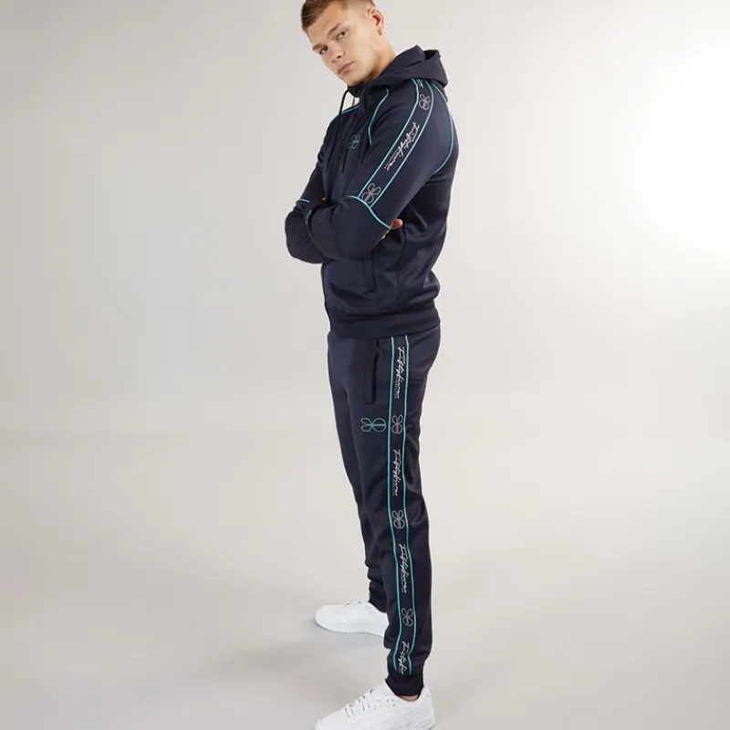 New Crosshatch Herre Kraftworks Tricot Træningsdragt Navy/Grøn Marineblå