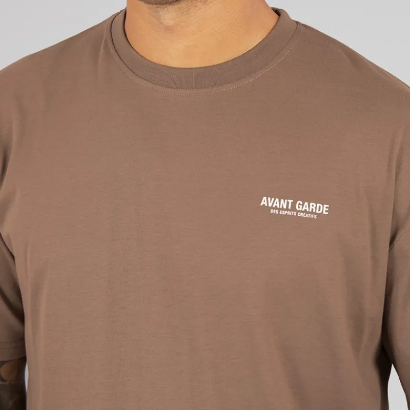 Hot Avant Garde Herre Kreative T-shirt Mink Brun