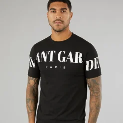 Hot Avant Garde Herre Kryptisk T-Shirt Sort