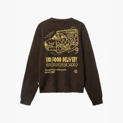 Hot Woodbird Herre Kurt Koi Levering Sweater Dark Brown Brun