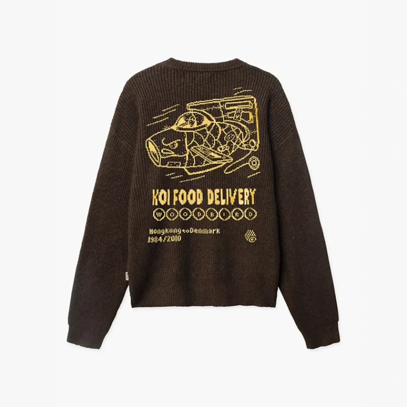 Hot Woodbird Herre Kurt Koi Levering Sweater Dark Brown Brun