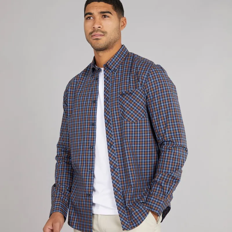 Ben Sherman Herre langærmet hustern skjorte Dark Navy