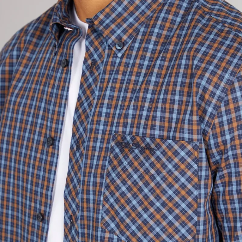 Ben Sherman Herre langærmet hustern skjorte Dark Navy