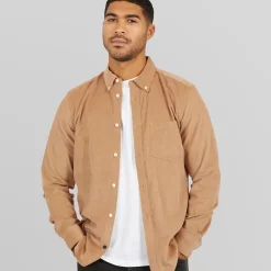Best French Connection Herre Langærmet shirts Kamel