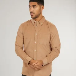 Best French Connection Herre Langærmet shirts Kamel
