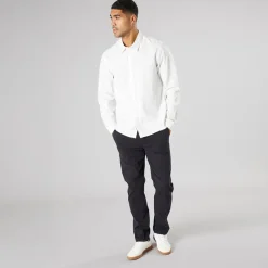 Hot Solid Herre Langærmet Skjorte Off White Off-white