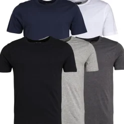 New Smith And Jones Herre Lazeout Fem-pak T-shirt Sort/​Grå/​Hvid/​Antracit Melange/​Total Eclipse