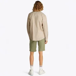 Sale Tommy Jeans Herre Linnedblanding Langærmet Skjorte Relic Tan