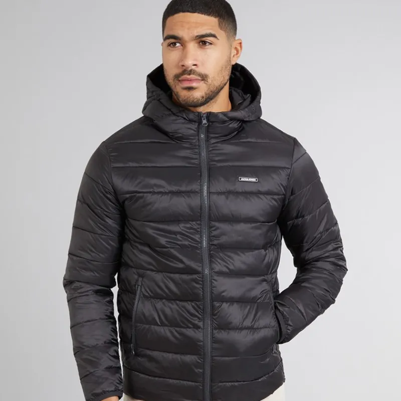 Hot JACK & JONES Herre Logan Letvægts Dunjakke Sort