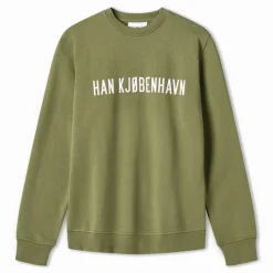 Clearance Han KJØBENHAVN Herre Logo Regulær Sweatshirt Hærgrøn