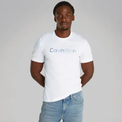 Outlet Calvin Klein Herre Logo T-Shirt Lys Hvid