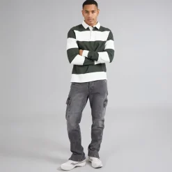 Discount Brave Soul Herre Loose Fit Cargo Jeans Grå