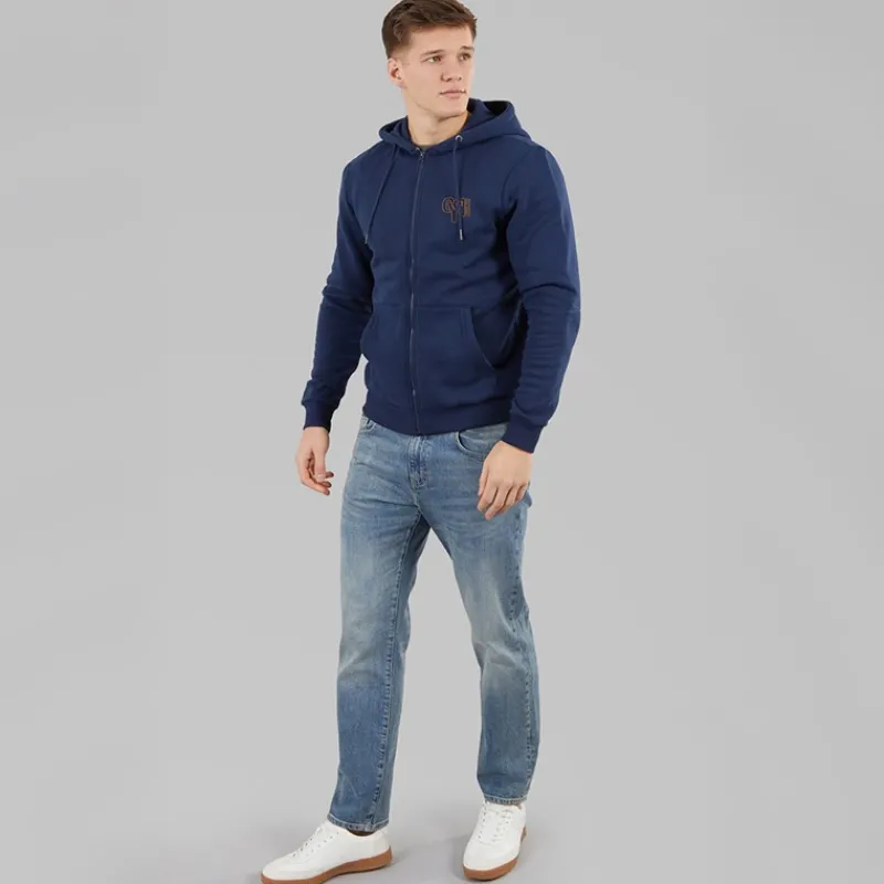 New Blend Herre lynlås hoodie Dress Blues Marineblå