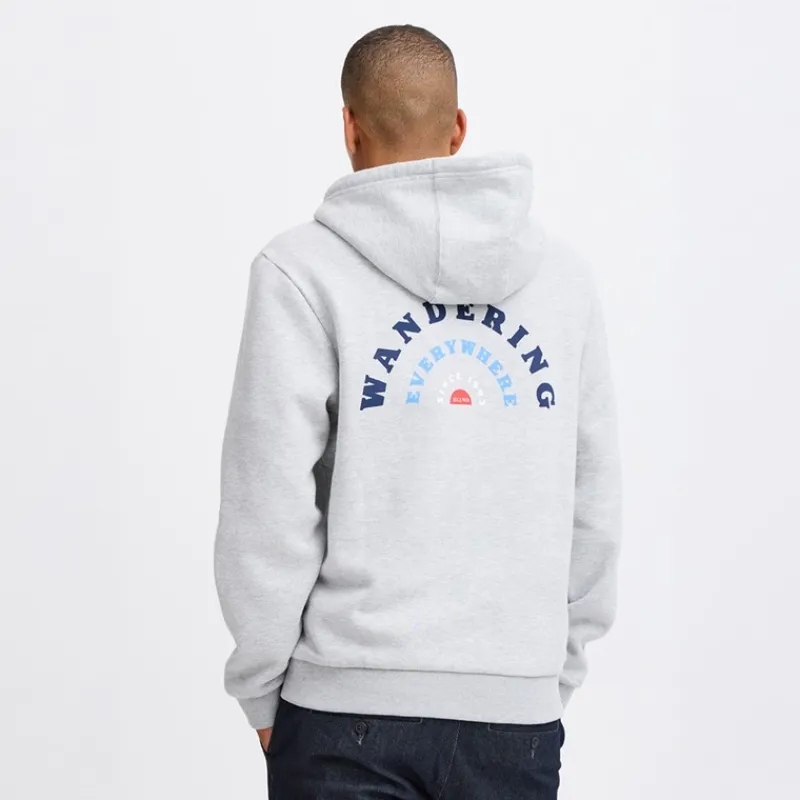 Clearance Blend Herre lynlås hoodie Stone Mix Lysegrå Mergel