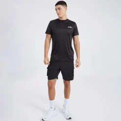 Clearance Ellesse Herre Malbory Venstre Bryst T-Shirt Sort