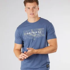 Online Crosshatch Herre Mappedout T-Shirt Denim
