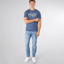 Online Crosshatch Herre Mappedout T-Shirt Denim