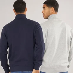 Discount THREADBARE Herre Marigold To Pak 1/​4 Lynet Sweatshirts Navy /​ Grå