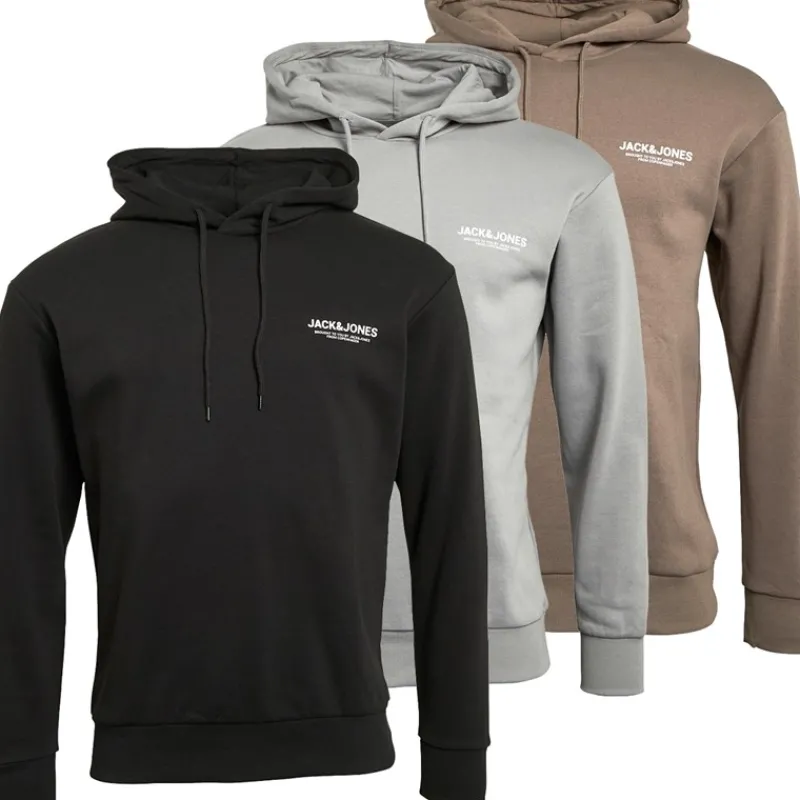 New JACK & JONES Herre Mason 3-pak Hoodies Sort/Alloy/Falcon
