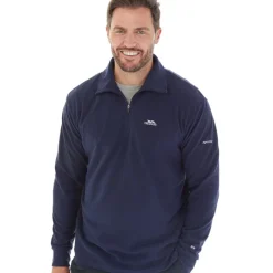 Outlet Trespass Herre Masonville 1/2 lynlås Micro Fleece Blå Blå