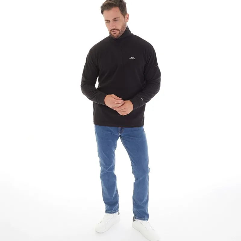 Hot Trespass Herre Masonville 1/2 lynlås Mikro Fleece Sort
