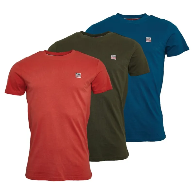New Vinson Herre Massimo T-Shirts 3-pak Baked Apple/Sail Blue/Rifle Green Flerfarvet