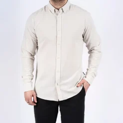 Outlet Marcus Herre Maxton Langærmet Skjorte Sand Rock beige