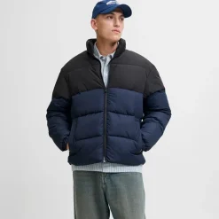 Best JACK & JONES Herre Maze Puf Krave Jakke Sky Captain