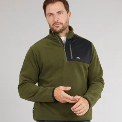 Online Trespass Herre Mcgeechan 1 / 2 Zip Micro Fleece Mørk Vinstok Grøn