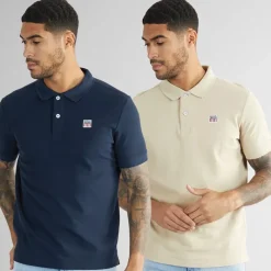 Online Vinson Herre Mike To Pak Polo Shirts Humus / Mørk Safir Flerfarvet