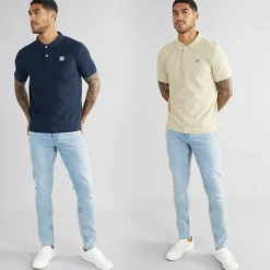 Online Vinson Herre Mike To Pak Polo Shirts Humus / Mørk Safir Flerfarvet