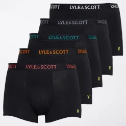 Lyle And Scott Vintage Herre Miller Fem Pak Trunks Sort/​Multi