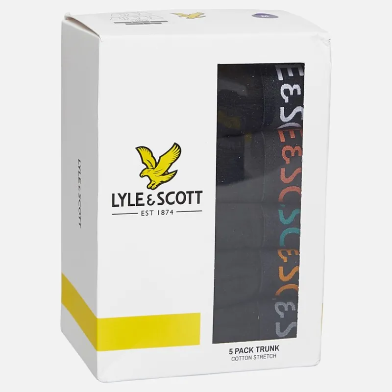 Lyle And Scott Vintage Herre Miller Fem Pak Trunks Sort/Multi