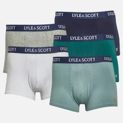 Sale Lyle And Scott Vintage Herre Miller Fem Pak Underbukser Bayberry /​ Bright White /​ Peacoat /​ Tourmaline /​ Light Grey Marl Flerfarvet