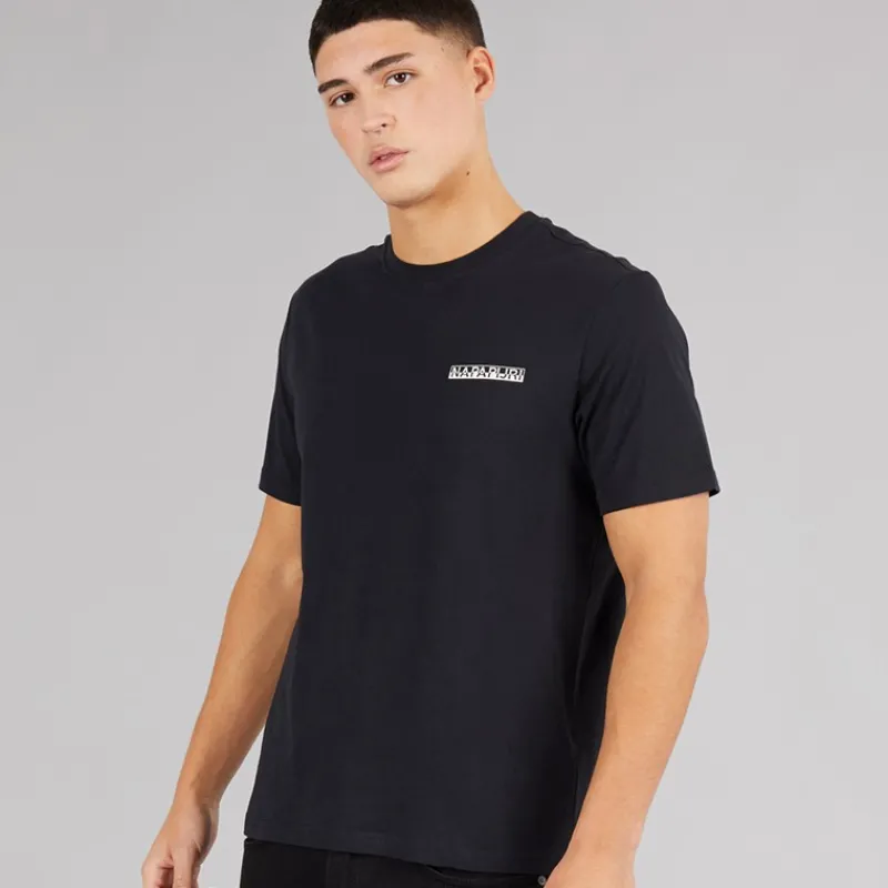 New Napapijri Herre Mirada T-shirt med grafik bagpå Sort
