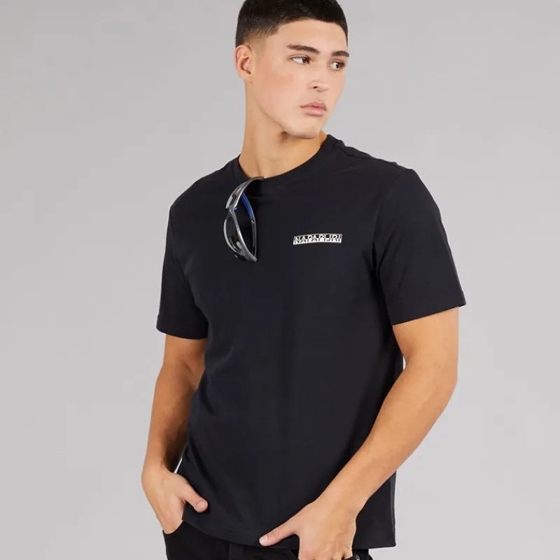 New Napapijri Herre Mirada T-shirt med grafik bagpå Sort