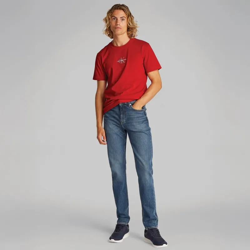 New Calvin Klein Jeans Herre Monologo T-shirt Dyb Magma