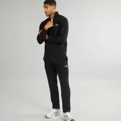 Best JACK & JONES Herre Mountain Åben Kant 1/4 Træningsdragt Sort