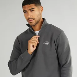 Best JACK & JONES Herre Mountain Åben Kant 1/4 Træningsdragt Asfalt Grå