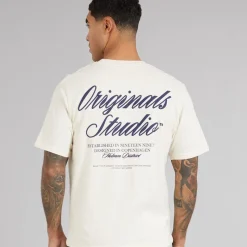 Clearance JACK & JONES Herre Norrebro Typo T-shirt Antique Hvid Off-white