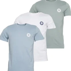 JACK & JONES Herre Nye Tom Rundhals T-Shirts 3-pak Hvid/​Ashley Blå/​Milieu Grøn