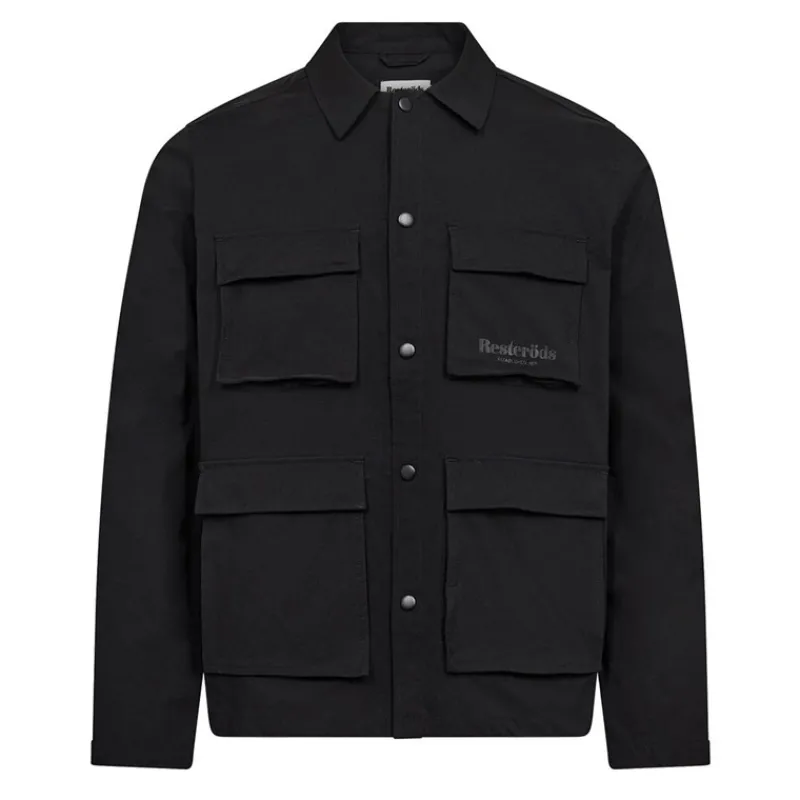 New Resteröds Herre Nylon Overshirt Sort