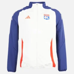 Outlet adidas Herre OL Olympique Lyon Præsentationsjakke White Tint/​Midnight Indigo/​Bright Red