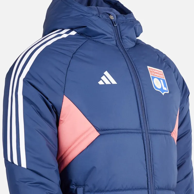 Clearance adidas Herre OL Olympique Lyon Vinterjakke Tech Indigo/Hazy Rose