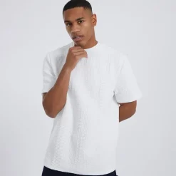 Hot Brave Soul Herre Oversized Fit Miska T-shirt Creme