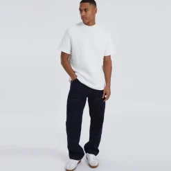 Hot Brave Soul Herre Oversized Fit Miska T-shirt Creme