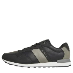 Clearance Ben Sherman Herre Owen Retro Sneakers Sort/Grå