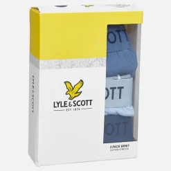 Sale Lyle And Scott Vintage Herre Owen Tre Pak Underbukser Blå Horisont/​Chambray Blå/​Mørk Denim