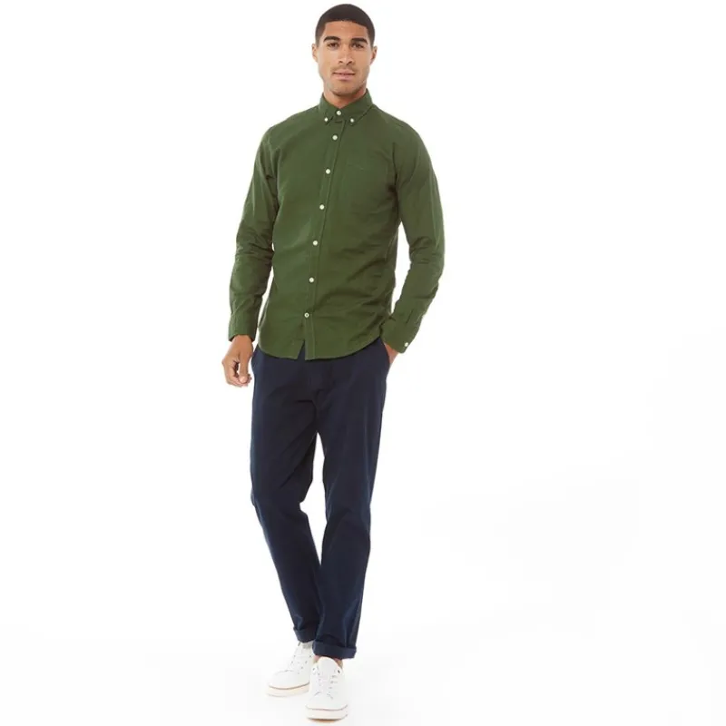 Sale JACK & JONES Herre Oxford Langærmet shirts Mørk Grøn Mørkegrøn